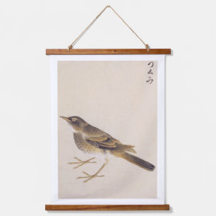 Vintage Abbildung: Thrush Wandteppich Mit Holzrahmen