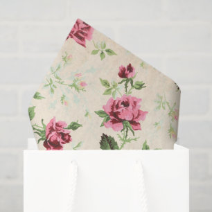 Vintage Abbildungen von Rose auf neutraler Basis Seidenpapier