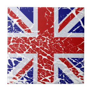 Vintage abblätternde Union Jack-Flagge Fliese