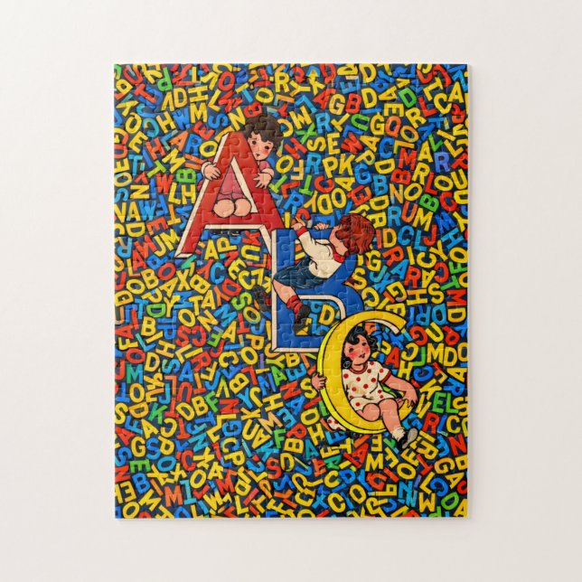 Vintage ABC Children’s Alphabet Illustration  Puzzle (Vertikal)
