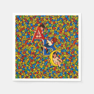 Vintage ABC Children’s Alphabet Illustration  Serviette