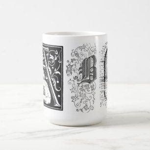 Vintage-ABC-Initialen-Typografie Kaffeetasse