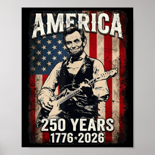 Vintage Abe Lincoln 16. Präsident spielt Gitarre Poster