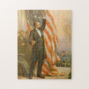 Vintage Abe Lincoln Amerikanischer Präsident Unabh Puzzle