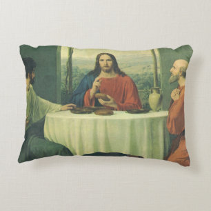 Vintage Abendessen in Emmaus mit Jesus Christus Dekokissen