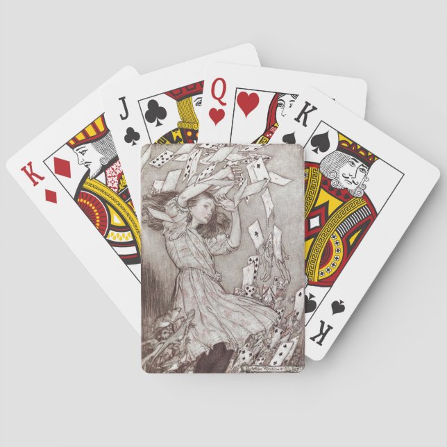 Vintage Abenteuer Alice im Wunderland (1907) Spielkarten (Rückseite)