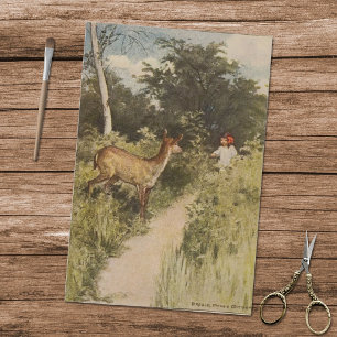 Vintage Abenteuer der Alice im Wunderland Hirsch Seidenpapier