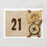 Vintage-Abenteuer-Hochzeit-Tischnummer-Postkarte