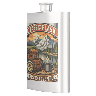 Vintage-Abenteuer-Naturgeschenk im Gebirge Flachmann
