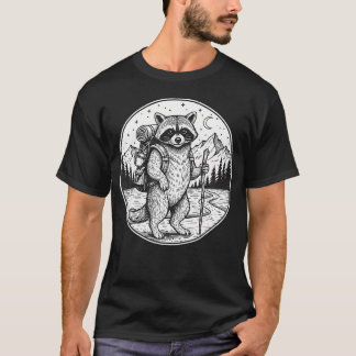 Vintage-Abenteuer-Wanderwaschbär-Camping T-Shirt