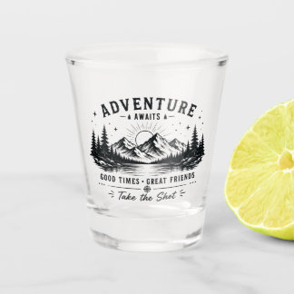 Vintage-Abenteuer wartet Shot-Glas-Design Schnapsglas