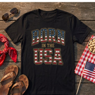 Vintage abgenutzt In den USA geboren Patriotisch T-Shirt