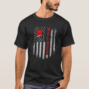 Vintage abgenutzt patriotischer Schweißer Amerikan T-Shirt