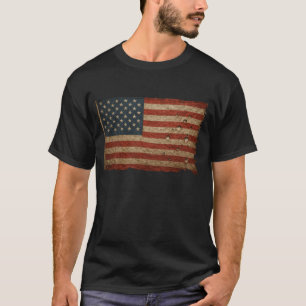 Vintage abgenutzte amerikanische Flagge – Kampfgez T-Shirt