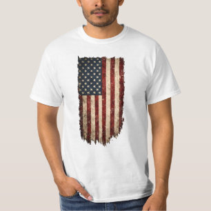 Vintage abgenutzte amerikanische Flagge patriotisc T-Shirt