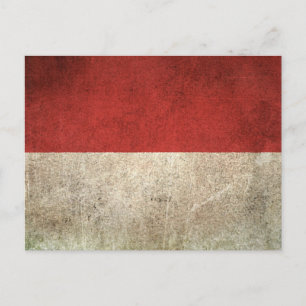 Vintage abgenutzte Flagge Indonesiens Postkarte