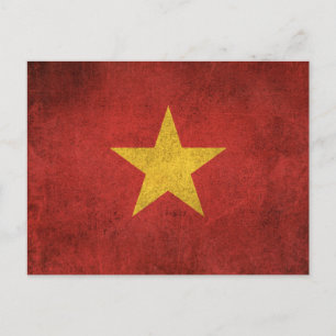 Vintage abgenutzte Flagge von Vietnam Postkarte