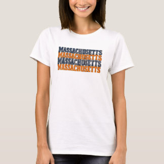 Vintage abgenutzte Massachusetts-gestapelte Typogr T-Shirt