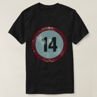 Vintage abgenutzte Nummer 14 T-Shirt