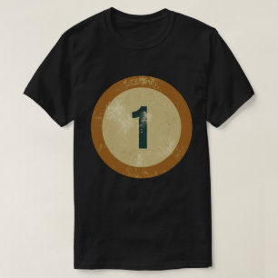 Vintage abgenutzte Nummer 1 T-Shirt