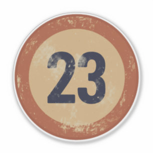 Vintage abgenutzte Nummer 23 Aufkleber