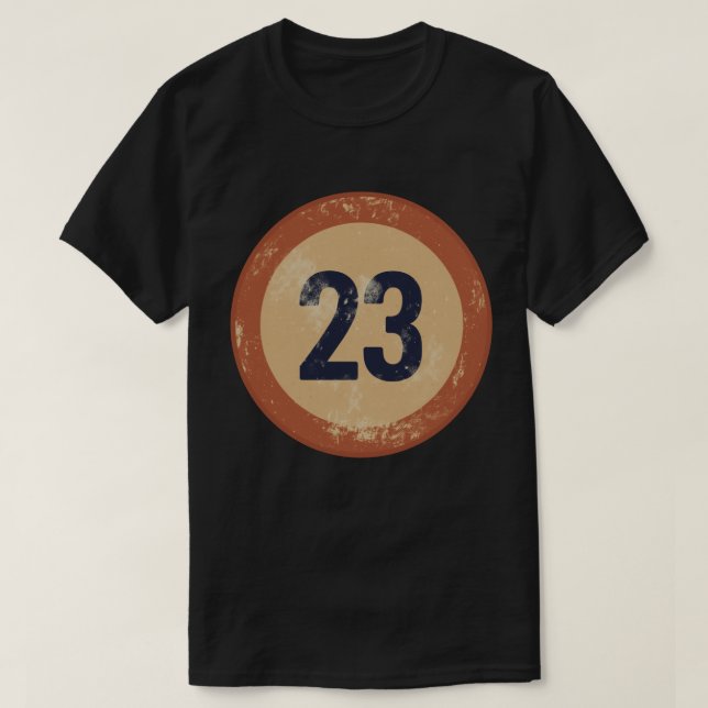 Vintage abgenutzte Nummer 23 T-Shirt (Design vorne)