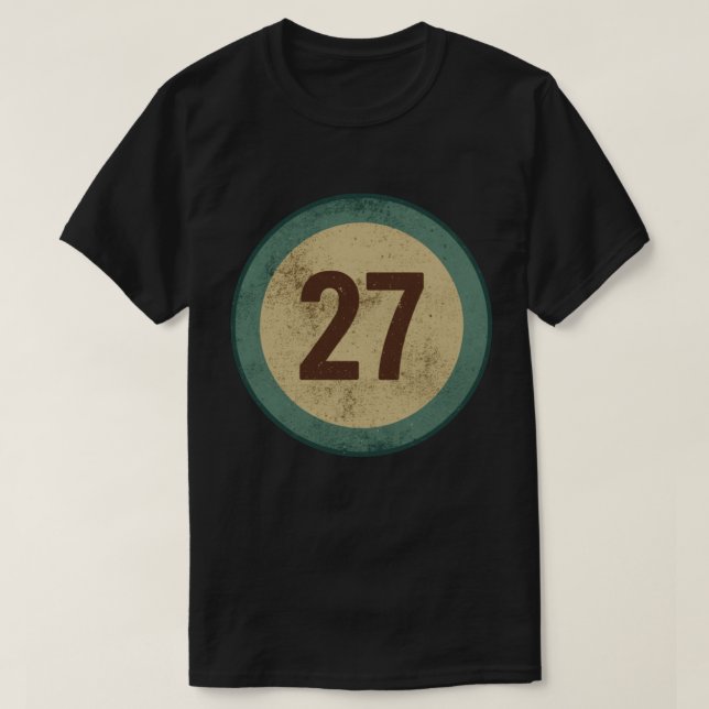 Vintage abgenutzte Nummer 27 T-Shirt (Design vorne)