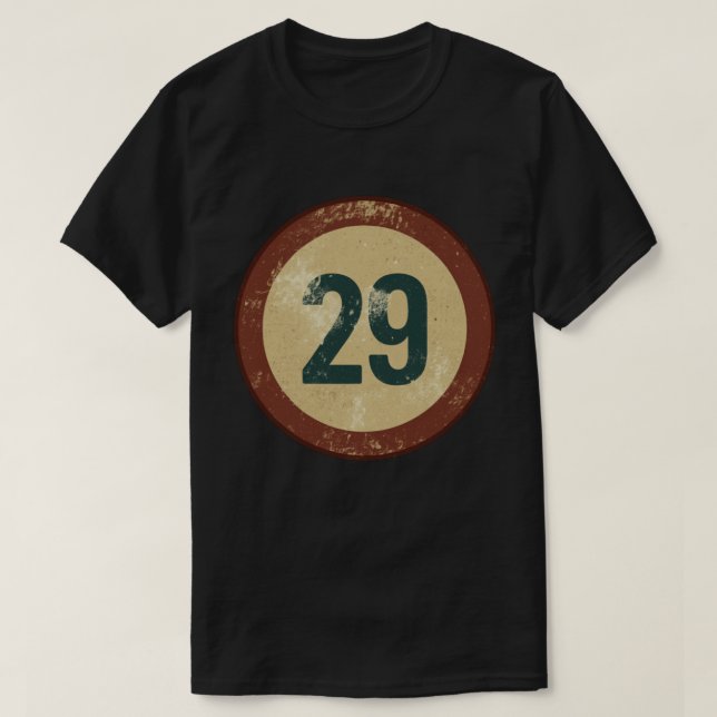 Vintage abgenutzte Nummer 29 T-Shirt (Design vorne)