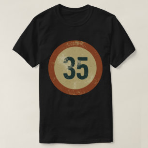 Vintage abgenutzte Nummer 35 T-Shirt