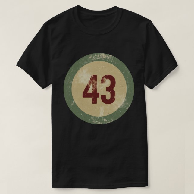 Vintage abgenutzte Nummer 43 T-Shirt (Design vorne)