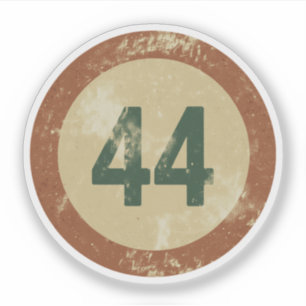 Vintage abgenutzte Nummer 44 Aufkleber