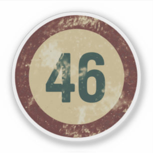 Vintage abgenutzte Nummer 46 Aufkleber