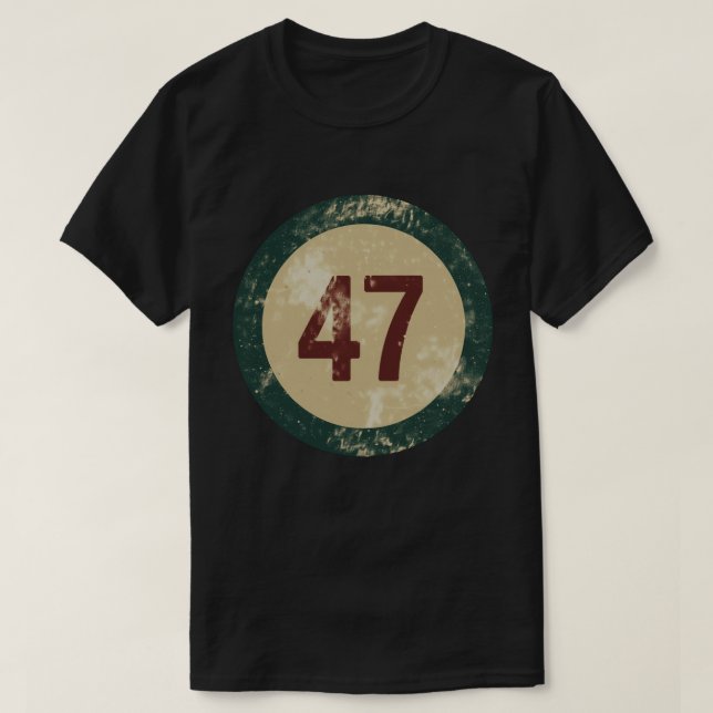 Vintage abgenutzte Nummer 47 T-Shirt (Design vorne)