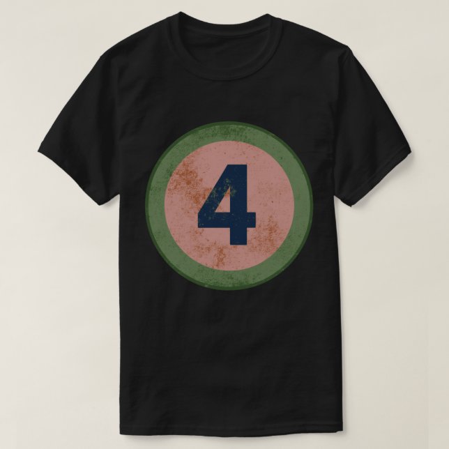 Vintage abgenutzte Nummer 4 T-Shirt (Design vorne)