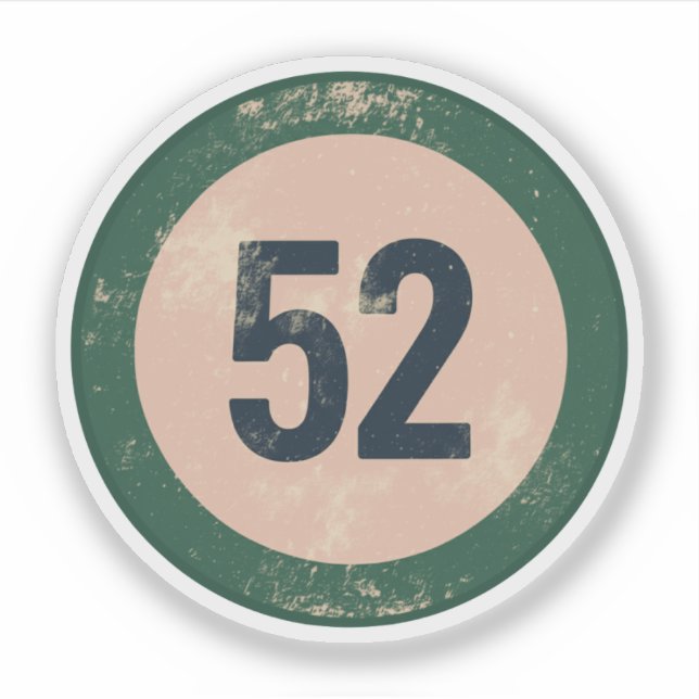 Vintage abgenutzte Nummer 51 Aufkleber (Vorderseite)