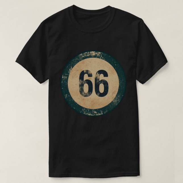 Vintage abgenutzte Nummer 66 T-Shirt (Design vorne)