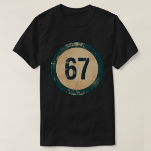 Vintage abgenutzte Nummer 67 T-Shirt