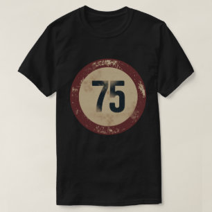 Vintage abgenutzte Nummer 75 T-Shirt