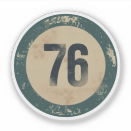 Vintage abgenutzte Nummer 76 Aufkleber