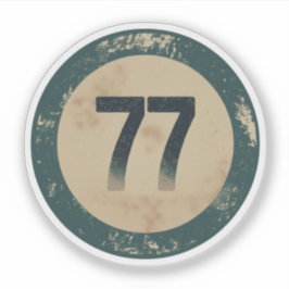 Vintage abgenutzte Nummer 77 Aufkleber