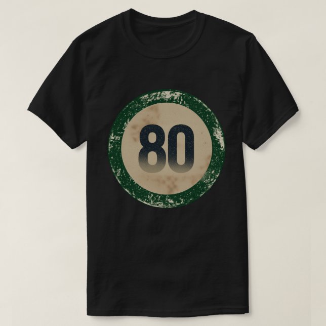 Vintage abgenutzte Nummer 80 T-Shirt (Design vorne)