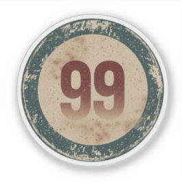 Vintage abgenutzte Nummer 99 Aufkleber