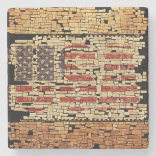 Vintage abgenutzte USA-Buchstaben und amerikanisch Steinuntersetzer