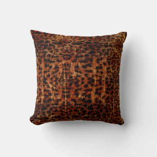 Vintage abgenutzter Grunge-Jaguar-Tierdruck Kissen
