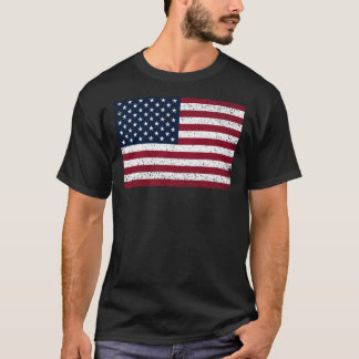 Vintage abgenutztes USA-amerikanisches Flaggen-Gra T-Shirt