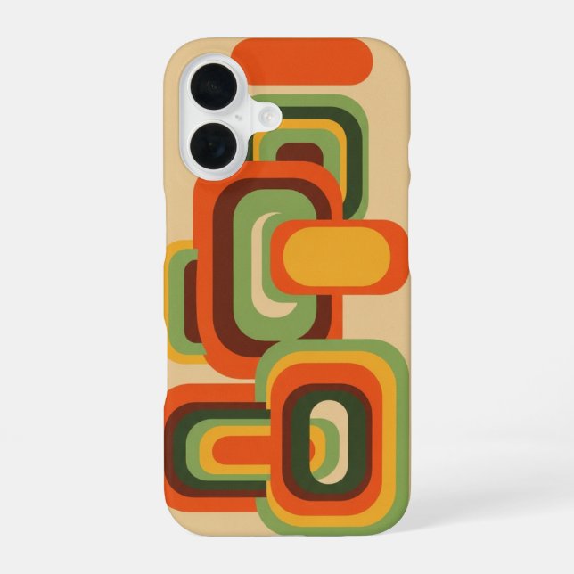 Vintage abgerundete Rechtecke iPhone 16 Hülle (Rückseite)