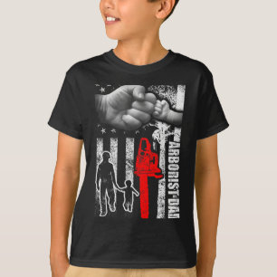 Vintage Aborist Dad Amerikanische Flagge USA-Flagg T-Shirt