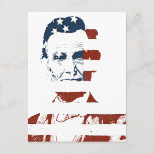 Vintage Abraham Lincoln amerikanische Flagge Postkarte