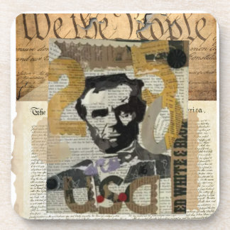 Vintage-Abraham-Lincoln-Collage-Untersetzer rustik Getränkeuntersetzer