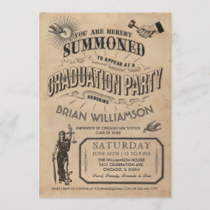 Vintage-Abschlusseinladung für die juristische Fak Einladung